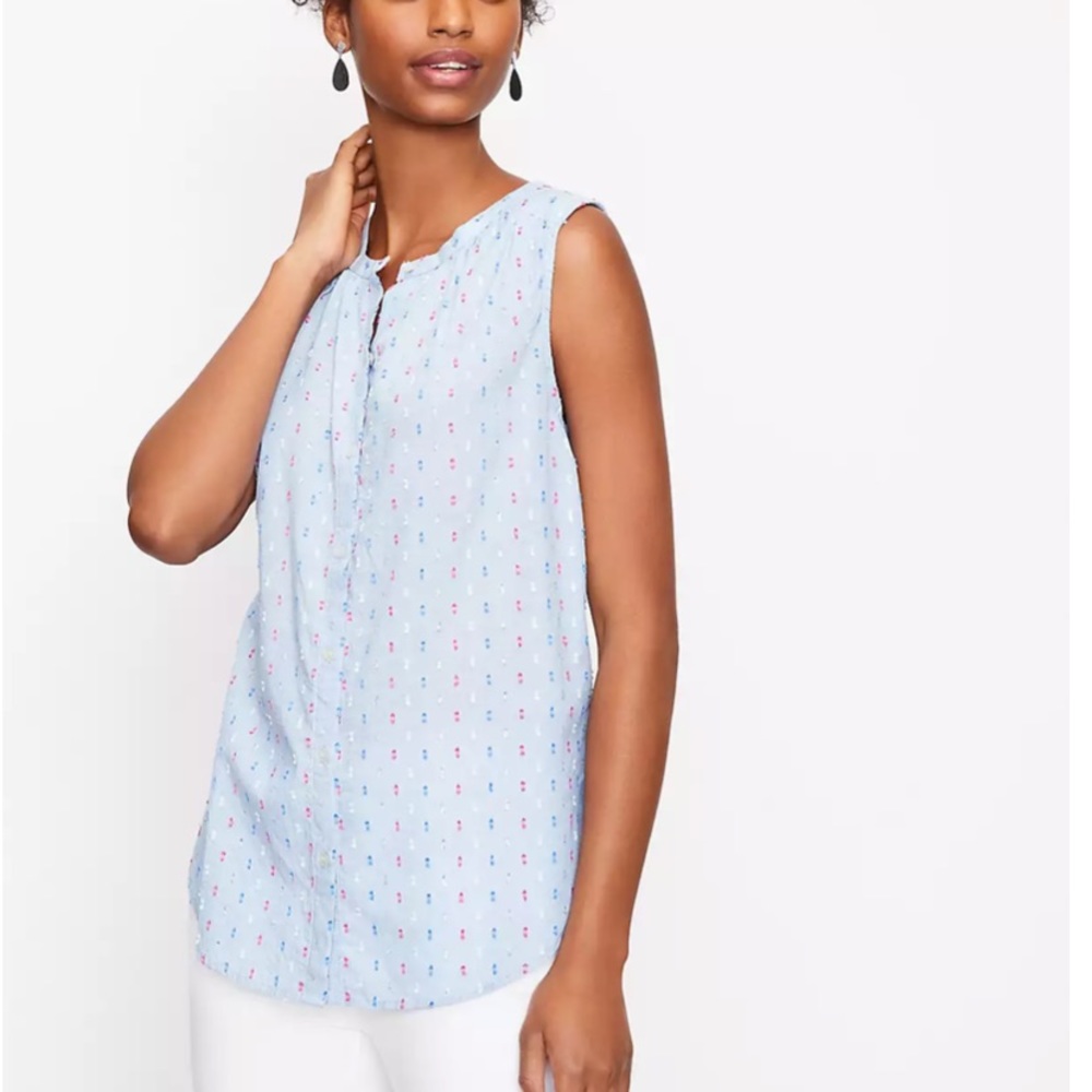 *NWT LOFT Shimmer Clip Dot Sleeveless Shirt